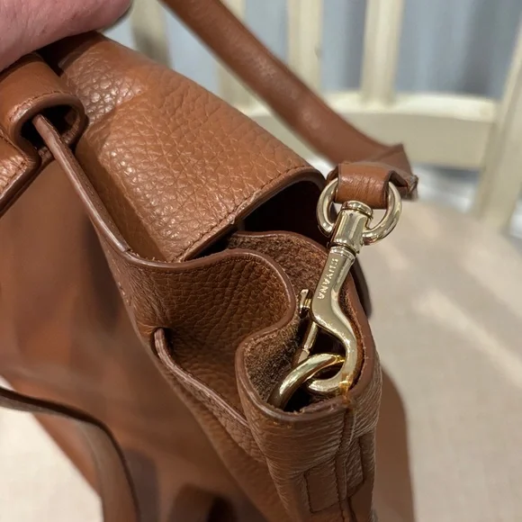 Cuyana Caramel Brown Pebbled Leather Backpack - Picture 7 of 13